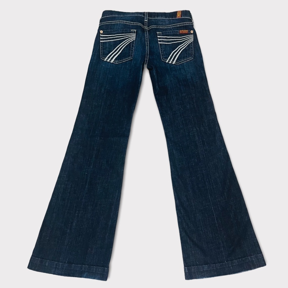 7 For All Mankind Dojo Wide/Flare Low Rise Trouser Jeans Size 25 EUC